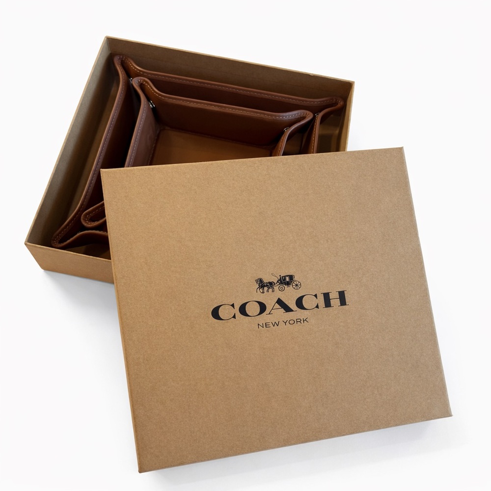 Coach Tan Leather Valet Tray - Picture 2 of 3